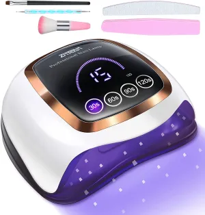 UV Led Nail Lamp ,ZMteam 168W Nail Dryer Gel UV Light for Nails Fast Drying ,Gel Nail Polish Curing Lamp Professional with 4 Timer Smart Sensor and LCD Display,Gel Manicure Kit with UV Light