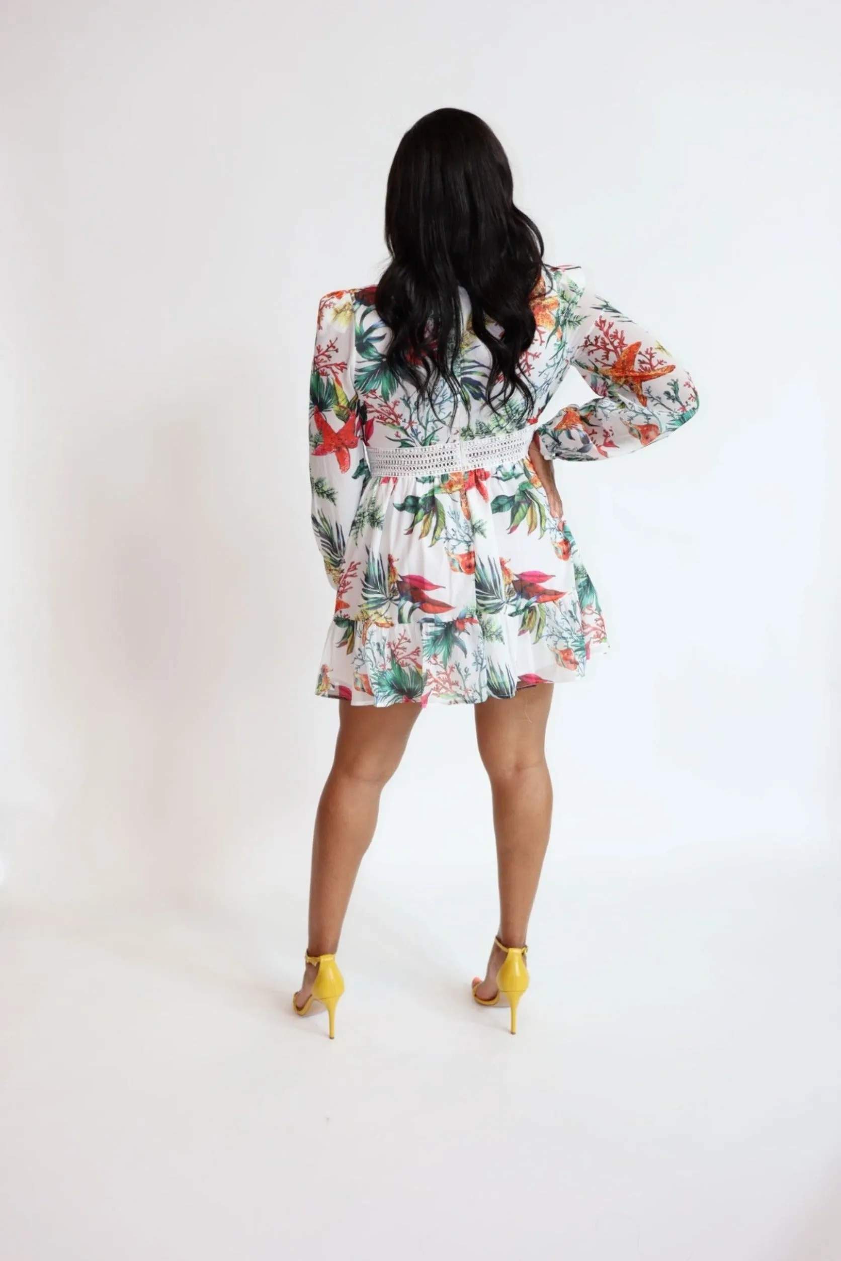 Vacation Vibes Tropical Mini Dress
