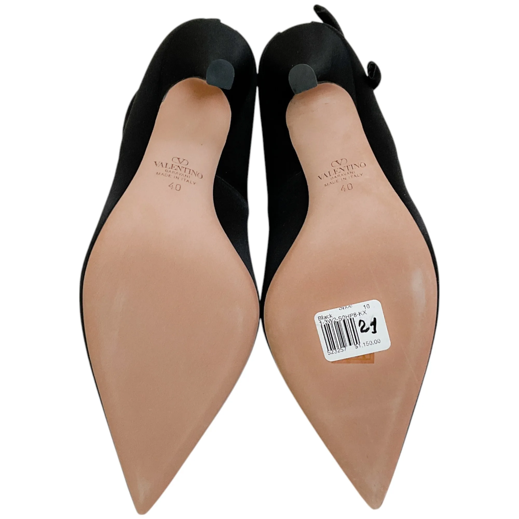 Valentino Black Satin Nite Out Pumps
