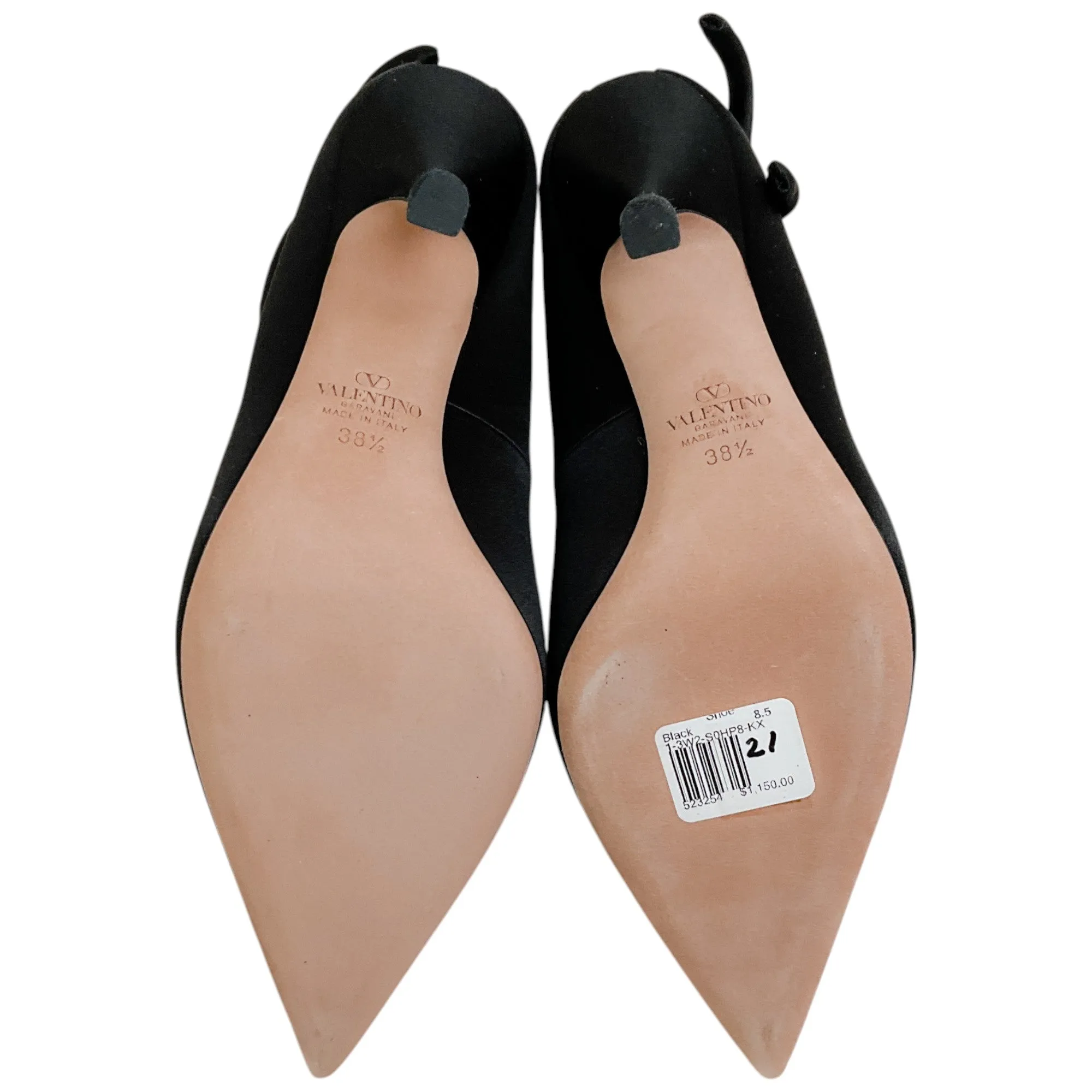 Valentino Black Satin Nite Out Pumps