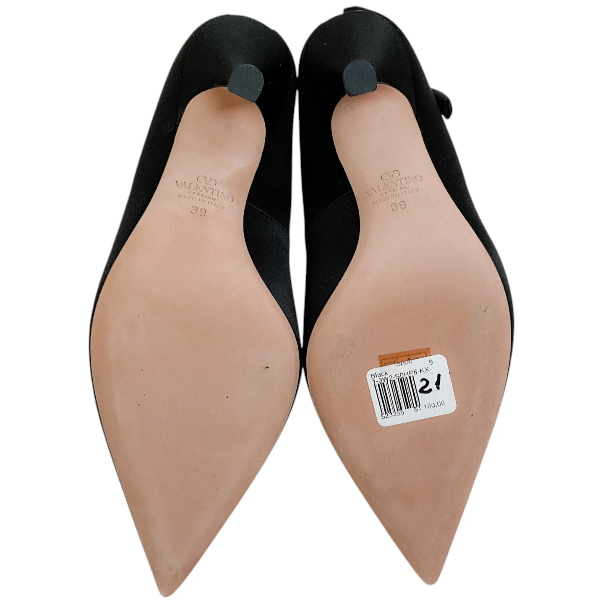 Valentino Black Satin Nite Out Pumps