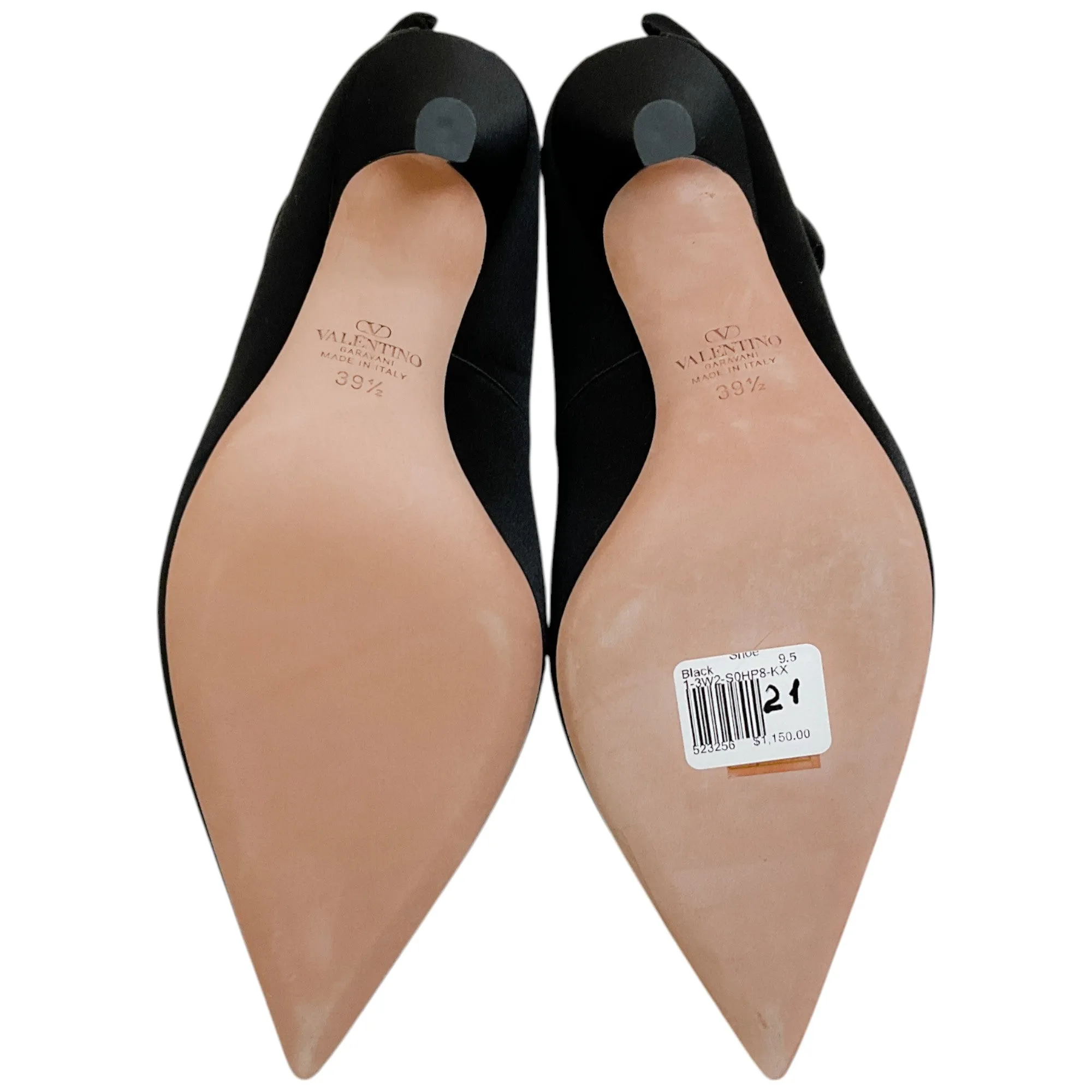 Valentino Black Satin Nite Out Pumps
