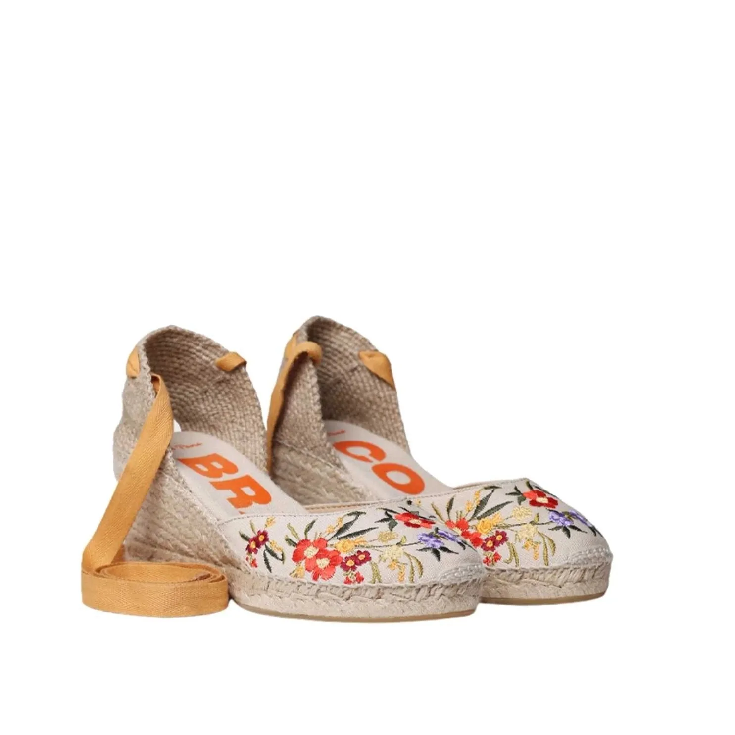 Vegan Multicolored Embroidery Wedges Espadrille For Women - Castell