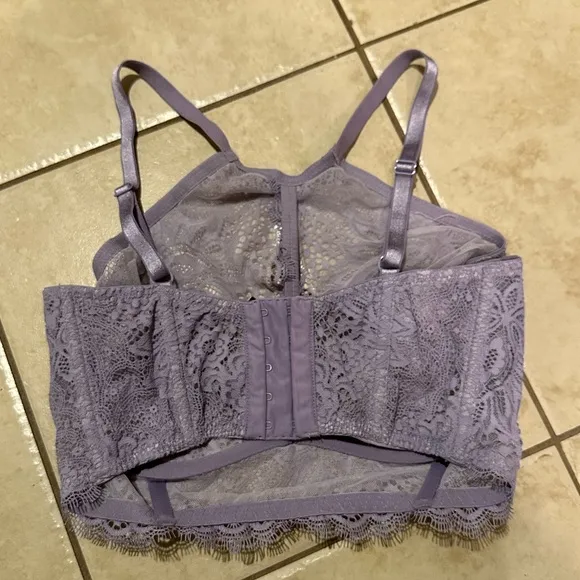 Victorias Secret Very Sexy Plunge Lace Halter High Neck Long Line Bra