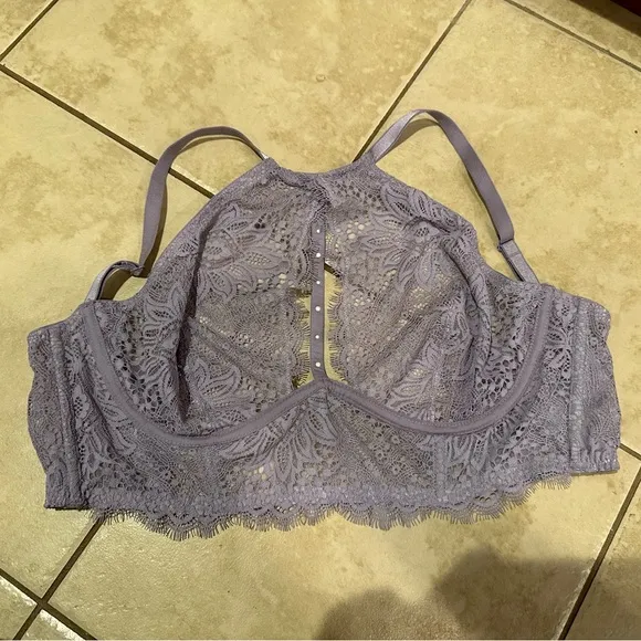 Victorias Secret Very Sexy Plunge Lace Halter High Neck Long Line Bra