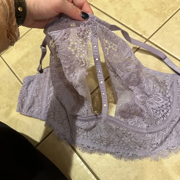 Victorias Secret Very Sexy Plunge Lace Halter High Neck Long Line Bra