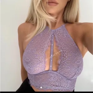 Victorias Secret Very Sexy Plunge Lace Halter High Neck Long Line Bra