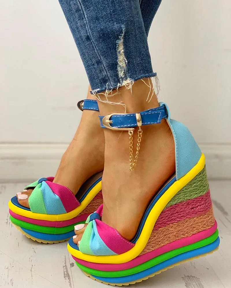 VilyVital™ Women’s Colorful Platform Sandals-Rainbow Gladiator Sandals