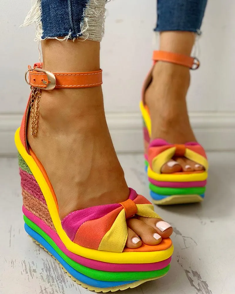 VilyVital™ Women’s Colorful Platform Sandals-Rainbow Gladiator Sandals