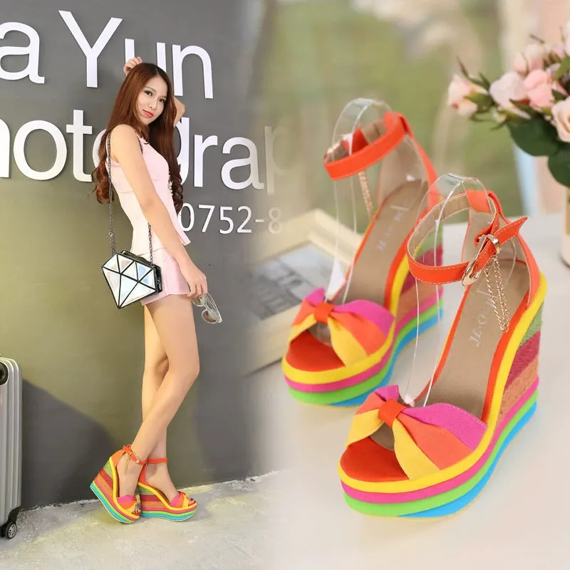 VilyVital™ Women’s Colorful Platform Sandals-Rainbow Gladiator Sandals