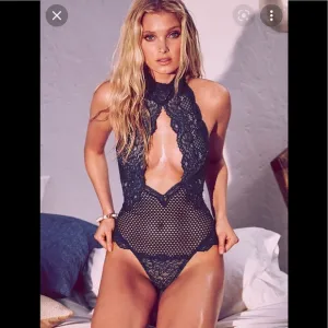 VS Very Sexy high neck fishnet lace up teddy lingerie  S/P