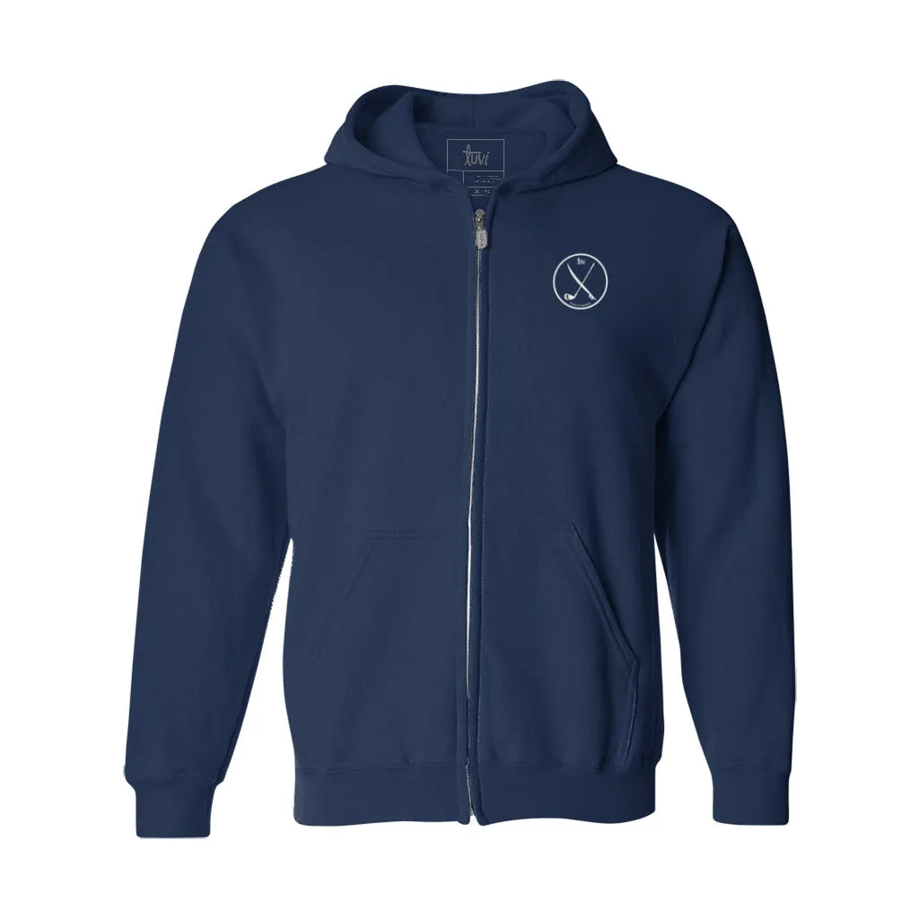 Waves To Wedges Crest Zip Up Hoodie - Navy
