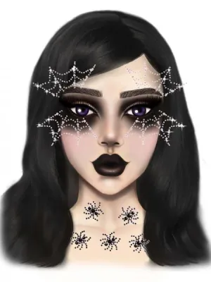 Web Face Jewels Sticker - Multicolor - One Size