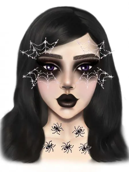 Web Face Jewels Sticker - Multicolor - One Size