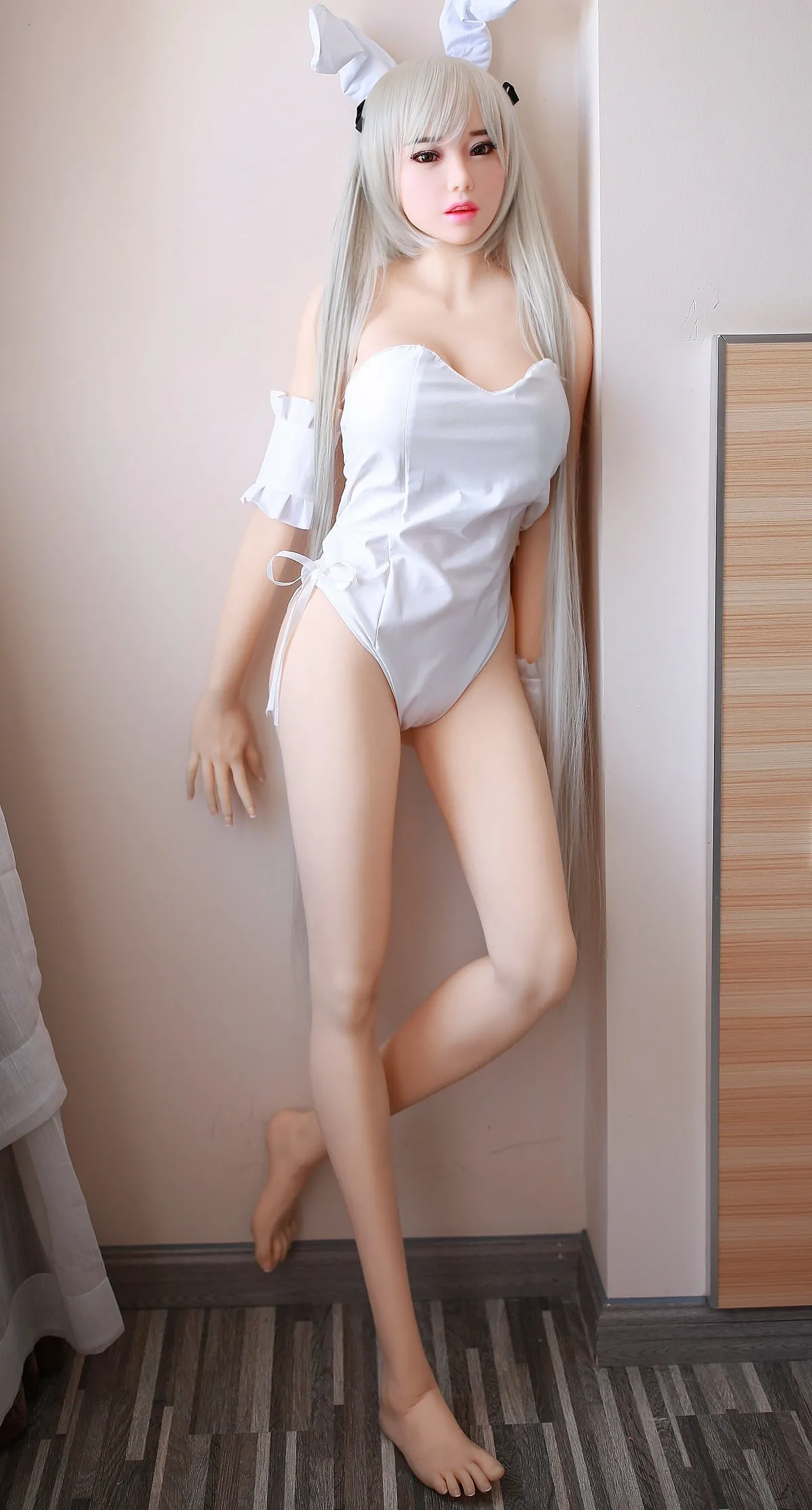 White Long Hair Beauty H-Cup Realistic Sex Doll