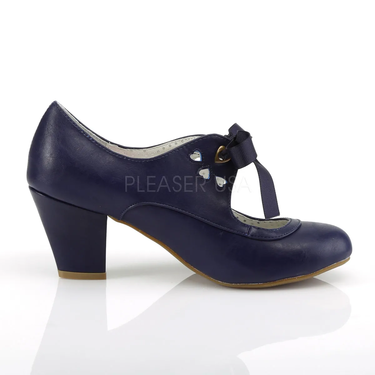WIGGLE-32  Navy Blue Faux Leather