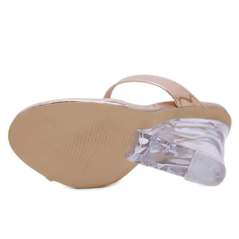 Woman Sandals PVC Crystal Wedges Heel Transparent Women Sexy Clear High Heels Summer Sandals Pumps Shoes Size 41