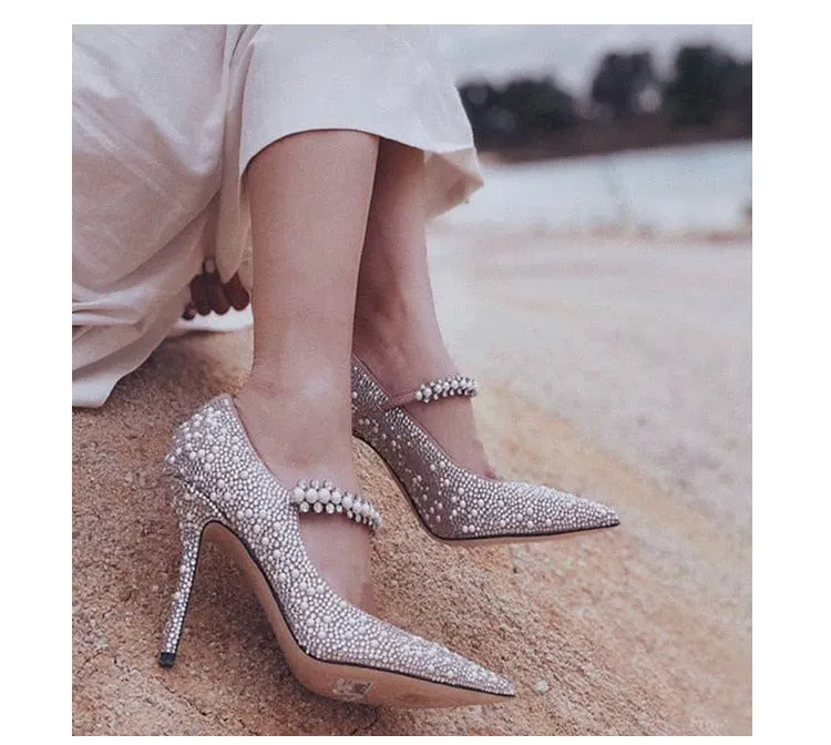 Women Rhinestone Pumps Wedding Shoes