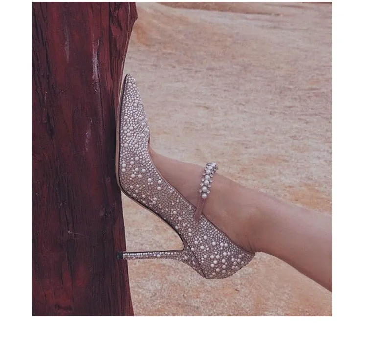 Women Rhinestone Pumps Wedding Shoes