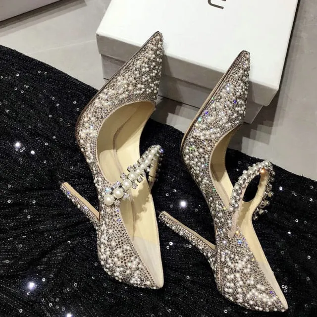 Women Rhinestone Pumps Wedding Shoes