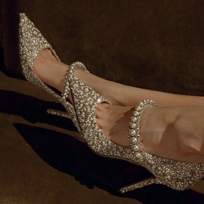Women Rhinestone Pumps Wedding Shoes
