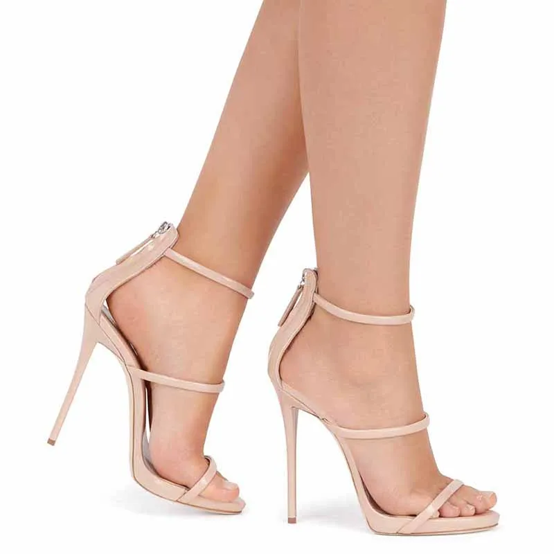 Womens Ankle Strap Stiletto Open Toe Sandals Sexy Triple Strappy High Heels