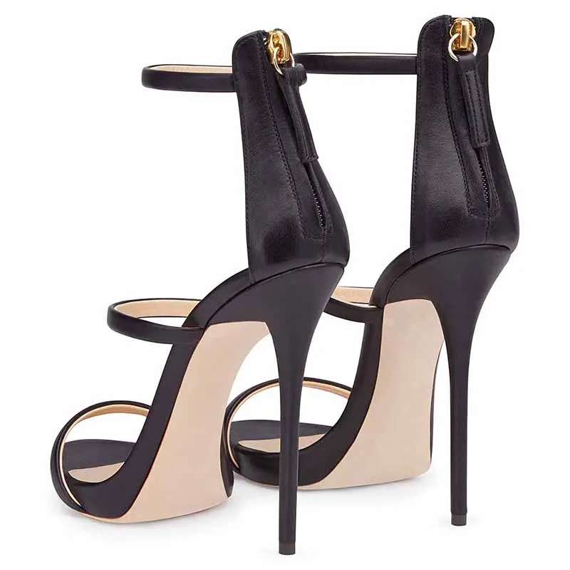 Womens Ankle Strap Stiletto Open Toe Sandals Sexy Triple Strappy High Heels