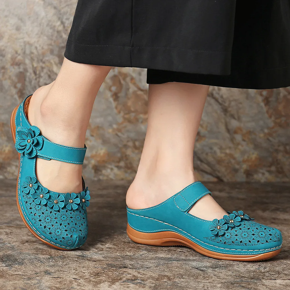 Women's Comfort Platform Elegant Flowers Sandals