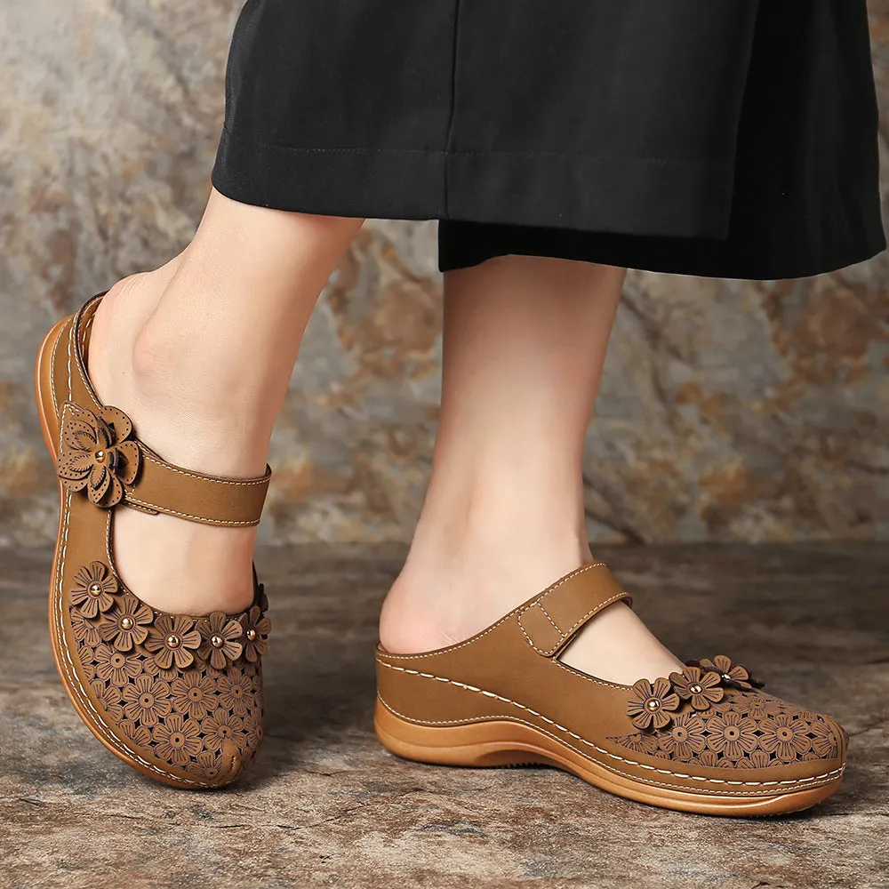 Women's Comfort Platform Elegant Flowers Sandals