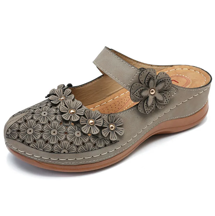 Women's Comfort Platform Elegant Flowers Sandals