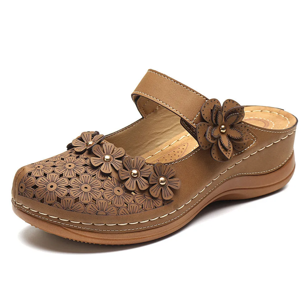 Women's Comfort Platform Elegant Flowers Sandals
