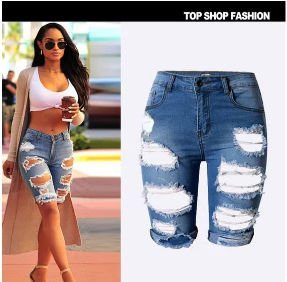 Womens High Waist Sexy Jeans Shorts