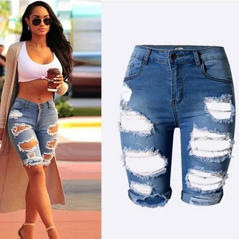Womens High Waist Sexy Jeans Shorts