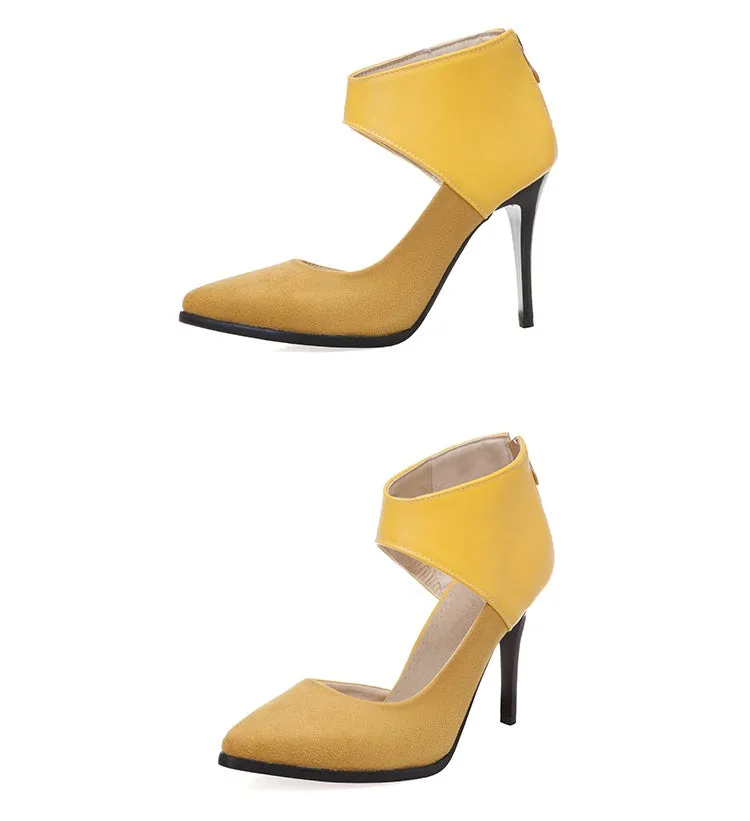 Women's Pointed Toe Zip High Heel Stiletto Sandals