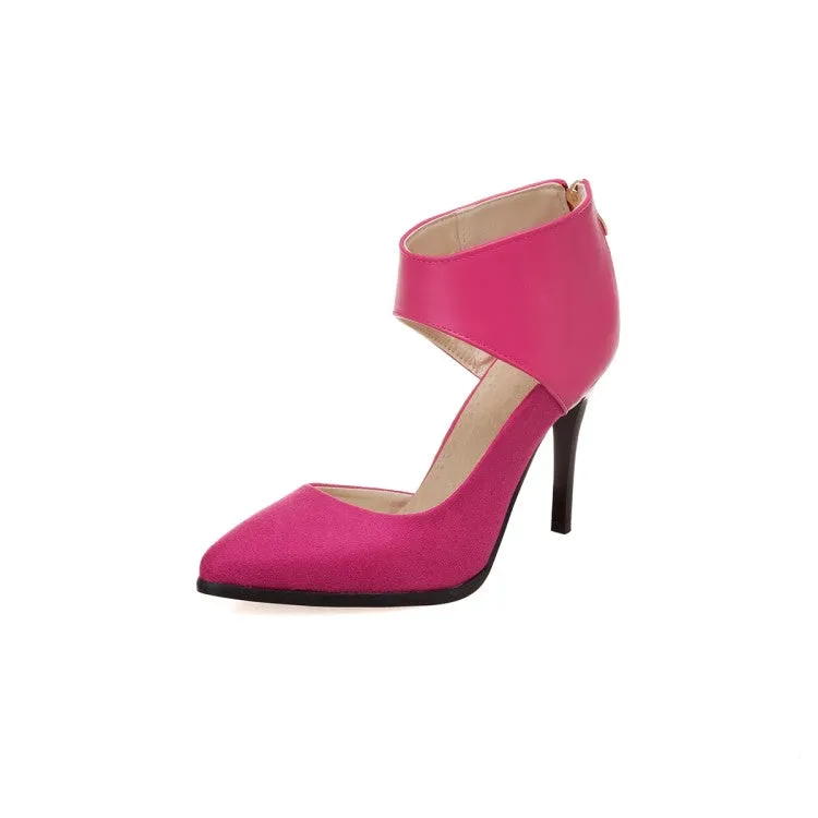 Women's Pointed Toe Zip High Heel Stiletto Sandals