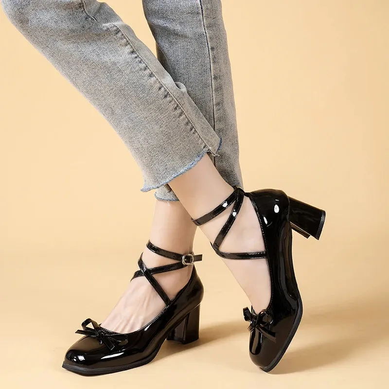 Women's Retro Cross-Tie Pumps