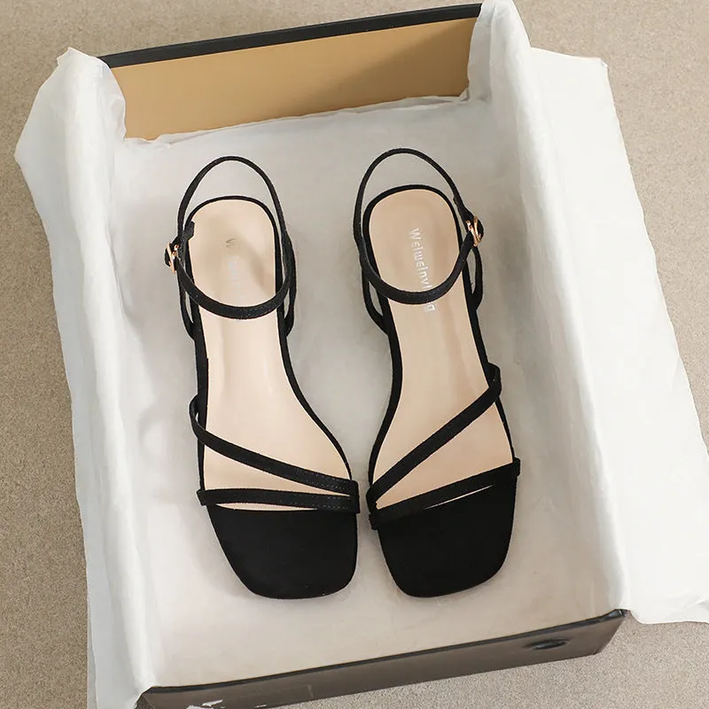 Women's Simple French Strap Flat Sandals and Slippers Sandals