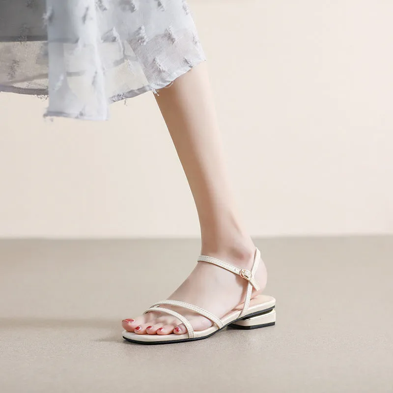 Women's Simple French Strap Flat Sandals and Slippers Sandals