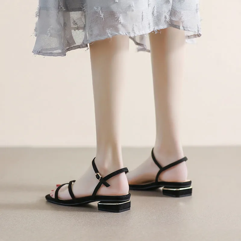 Women's Simple French Strap Flat Sandals and Slippers Sandals