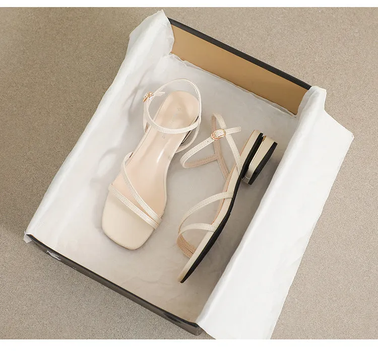 Women's Simple French Strap Flat Sandals and Slippers Sandals