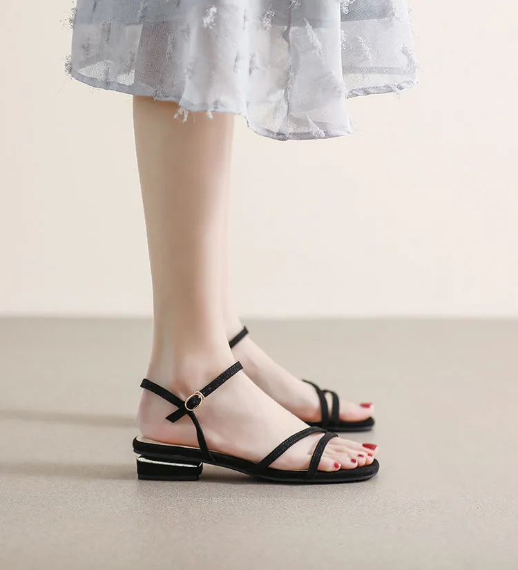 Women's Simple French Strap Flat Sandals and Slippers Sandals