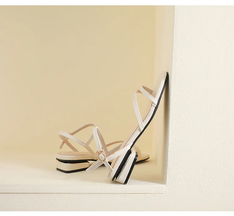 Women's Simple French Strap Flat Sandals and Slippers Sandals