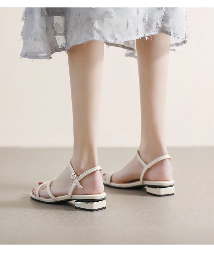 Women's Simple French Strap Flat Sandals and Slippers Sandals