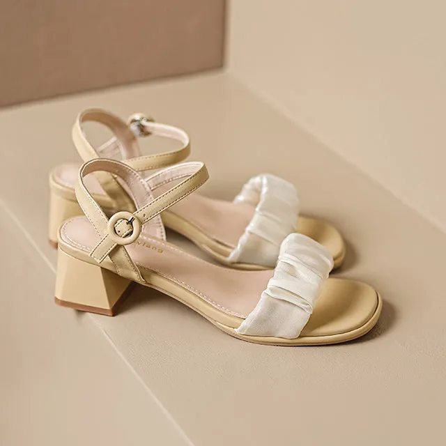 Women's Spring and Summer Chunky Heel High-heeled Sandals and Slippers