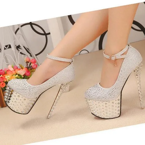 Women's Ultra High Rivet Pumps In 3 Colors!