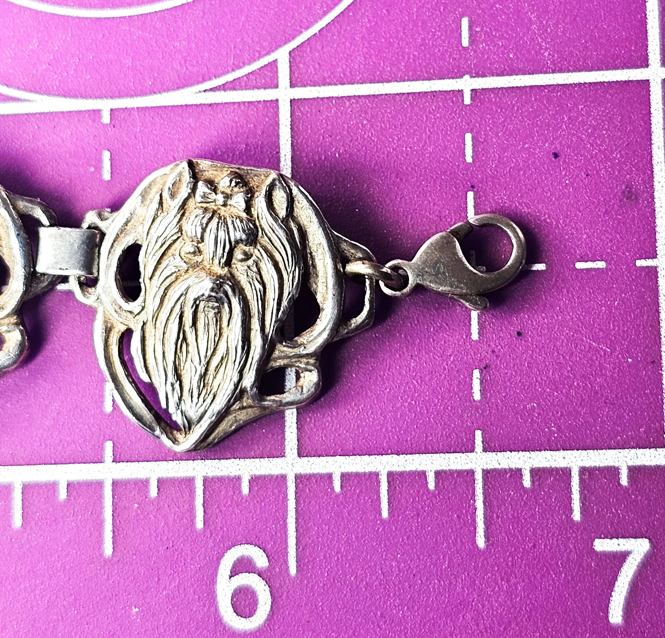 Yorkshire Terrier "Yorkie" 7 panel vintage sterling silver bracelet Mary Beth Halsey 1994