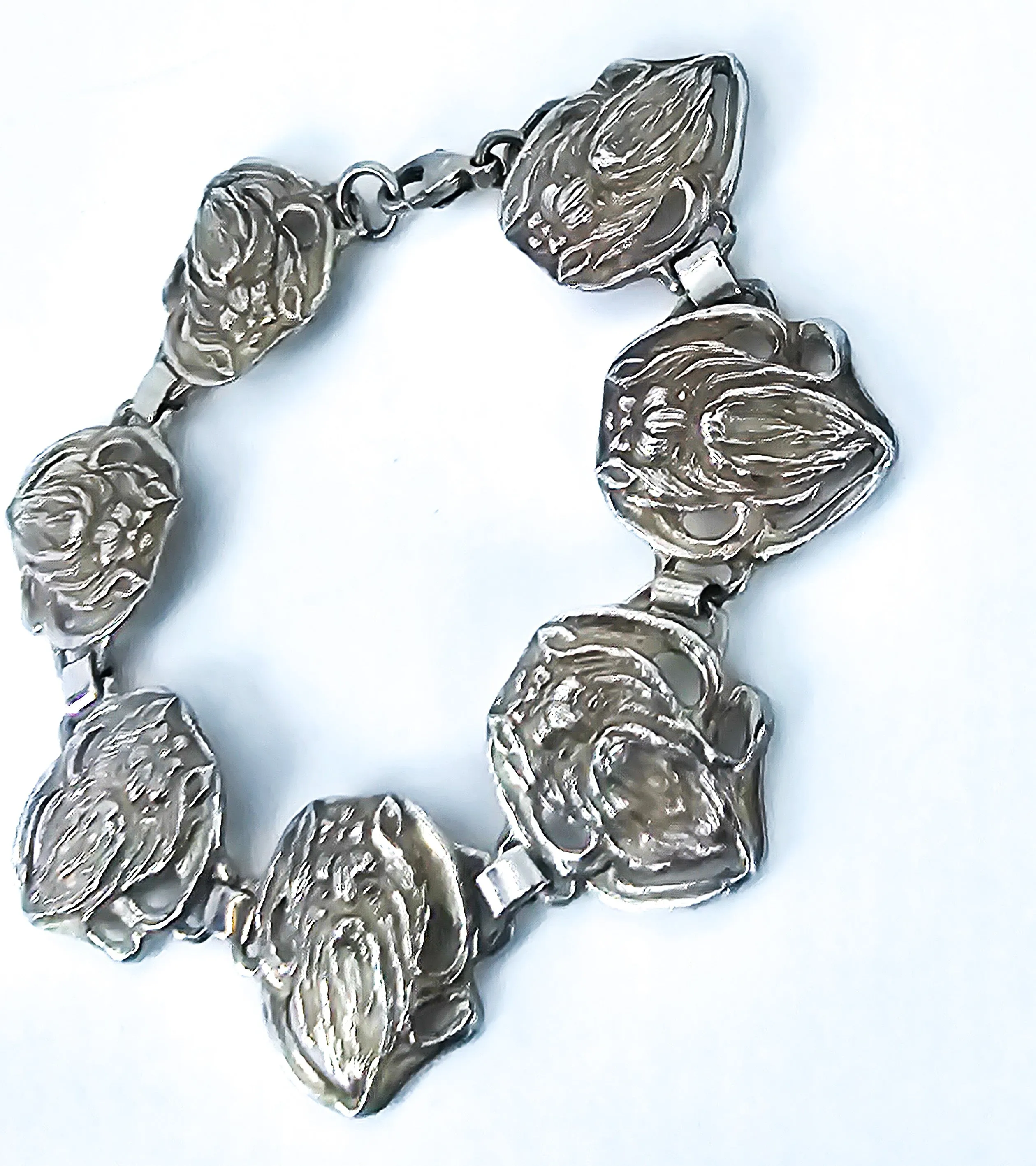 Yorkshire Terrier "Yorkie" 7 panel vintage sterling silver bracelet Mary Beth Halsey 1994